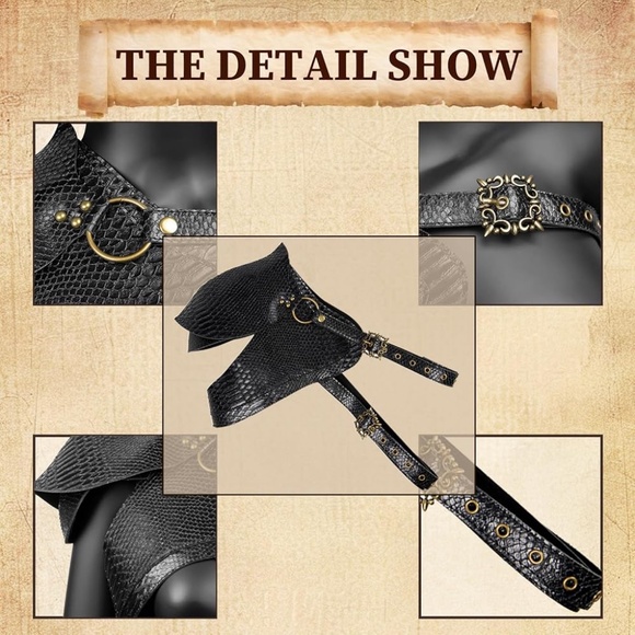 NWOT Women's Gothic Renaissance Costume accessories Set - Medieval Snake Pattern - Picture 2 of 14